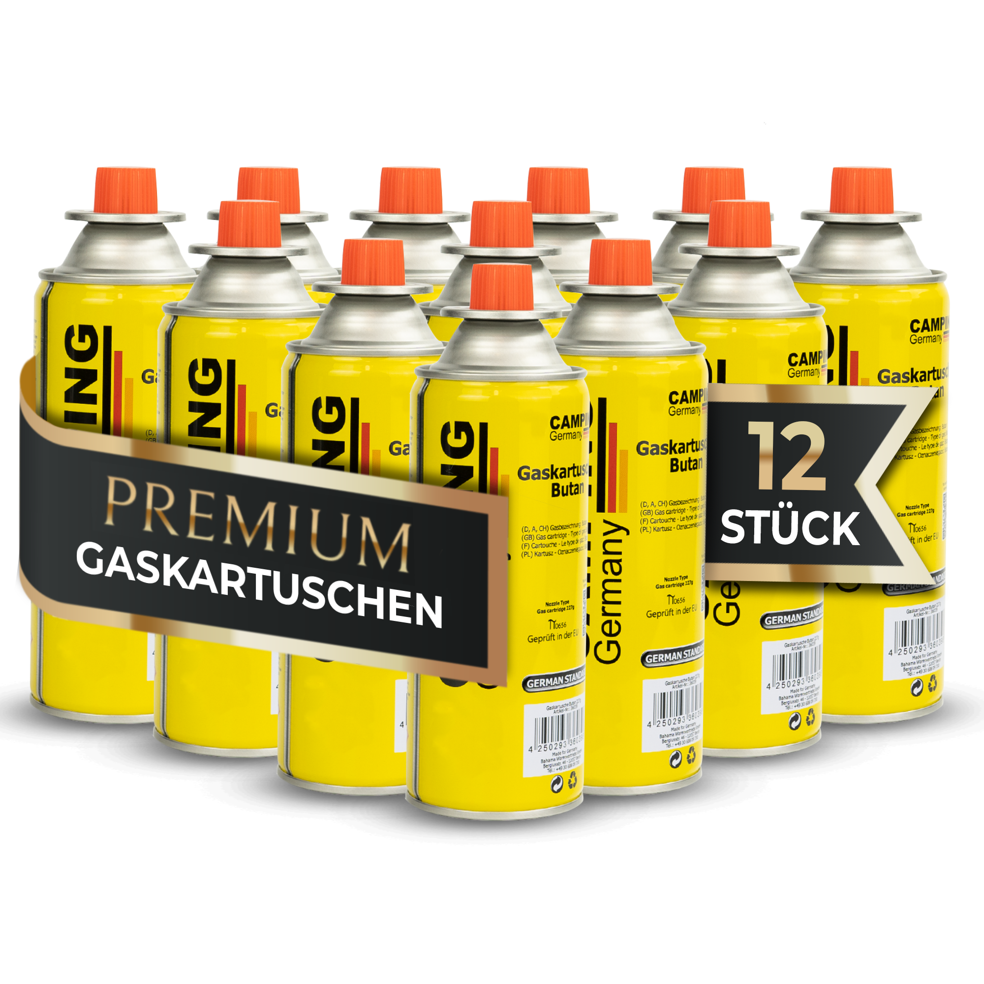 MAGNUM® butaangaspatronen 227 g – EN 417 gecertificeerd – voor kamperen, keuken en buitengebruik – 100% lekvrij en krachtig – met veiligheidsventiel