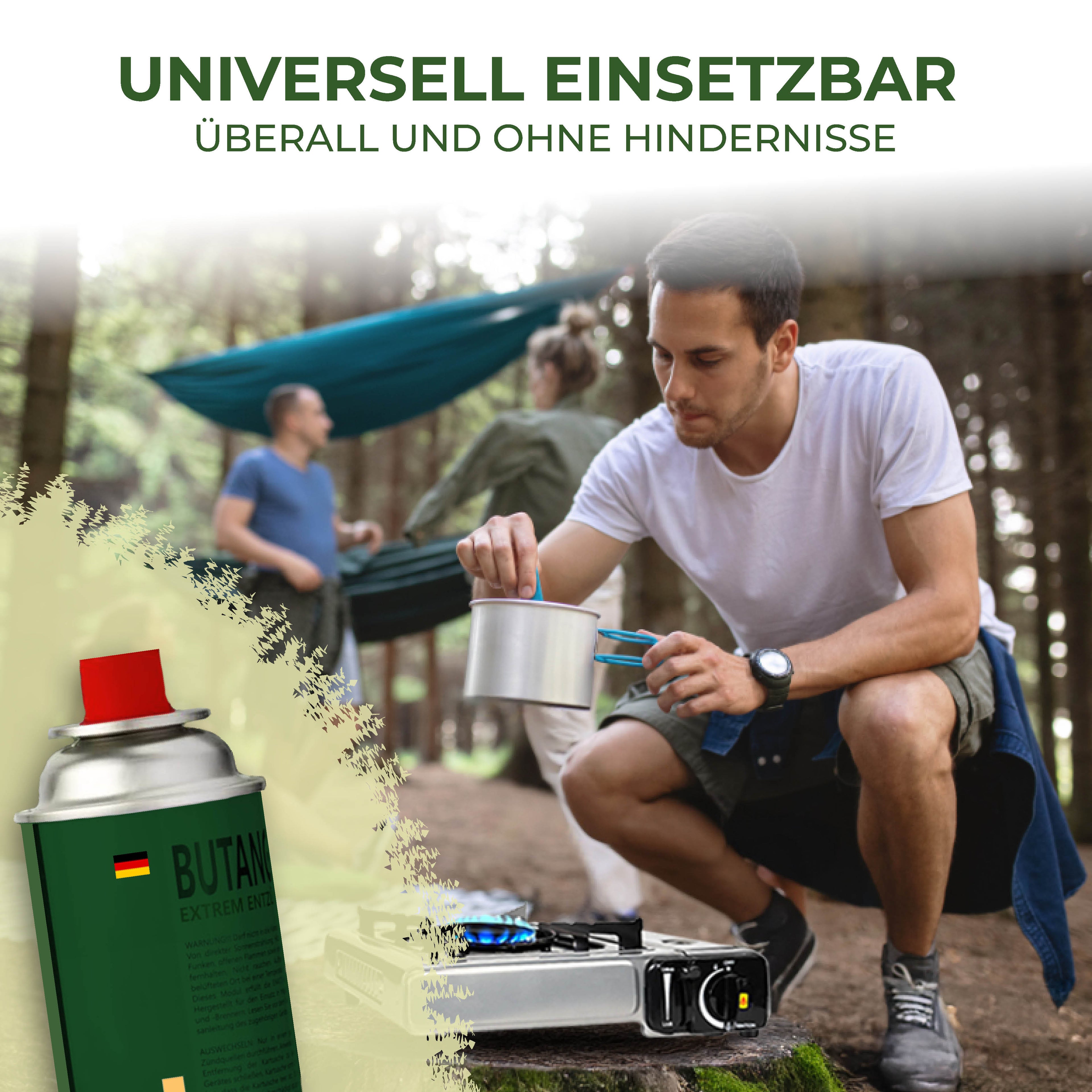 STAHLMANN® butaangaspatronen 227 g – Gevuld in de EU – voor kamperen, keuken en buitengebruik – 100% lekvrij en krachtig – met veiligheidsventiel