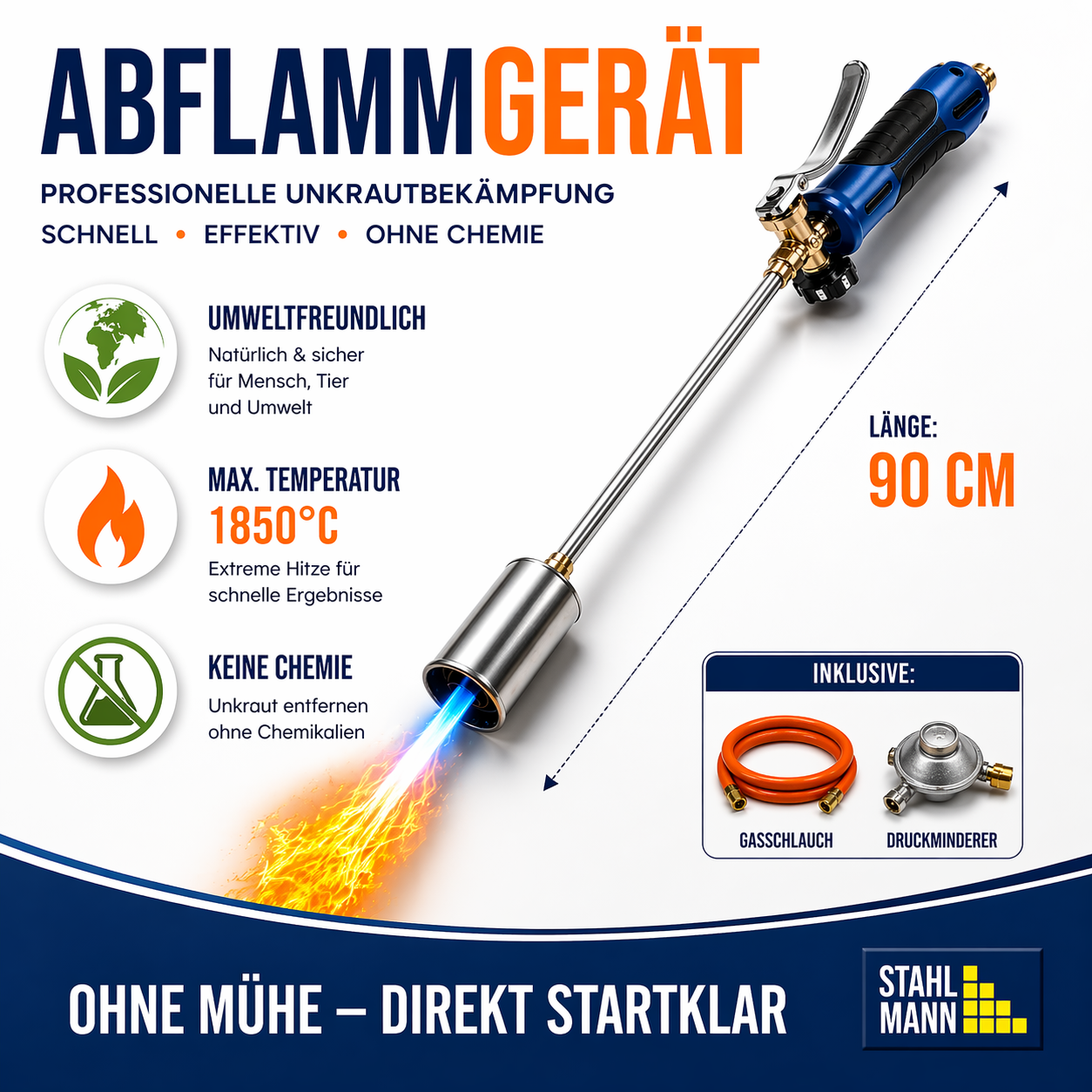 MAGNUM® onkruidbrander incl. gaspatronen – krachtige en chemicaliënvrije onkruidbestrijding