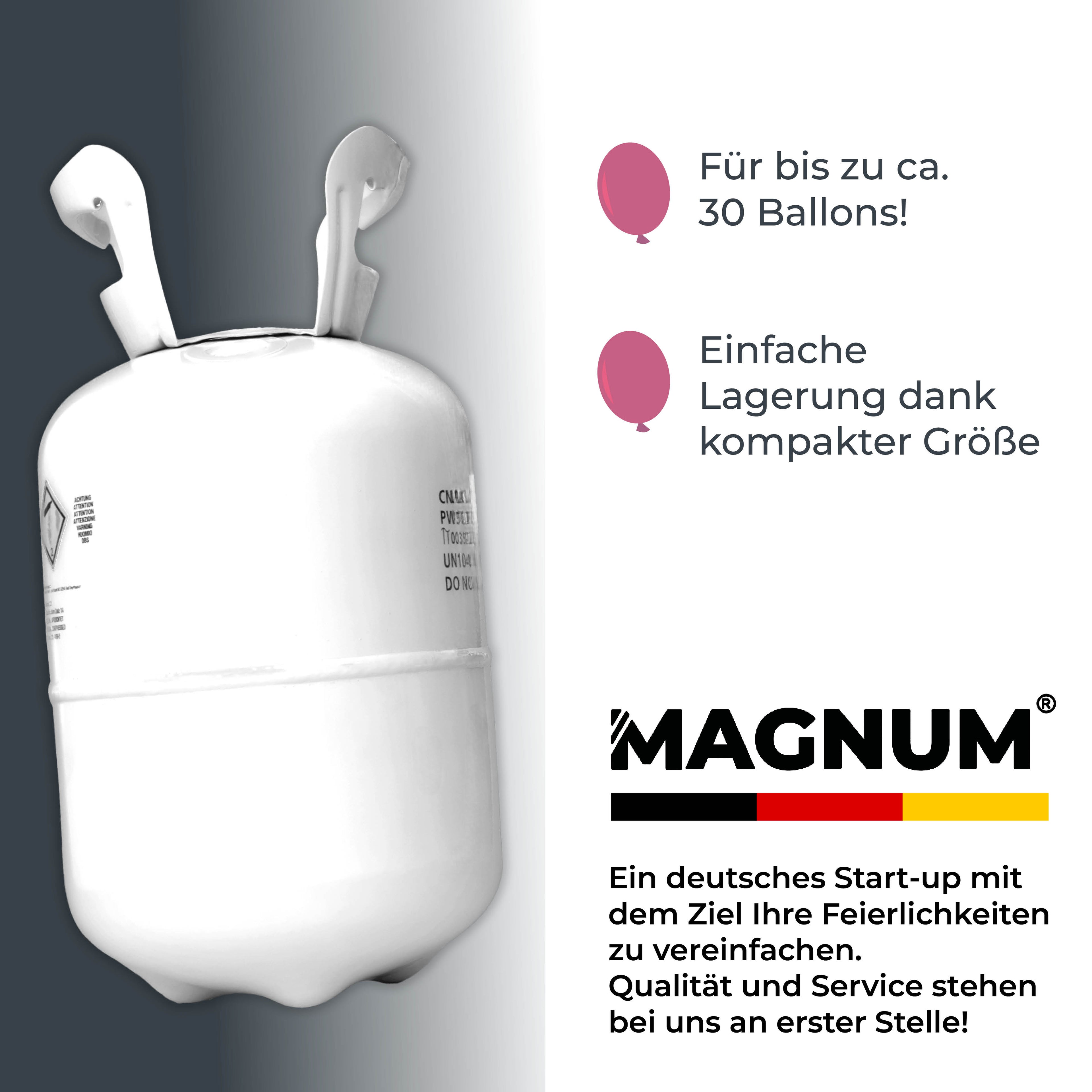 Magnum Heliumgas – Voor maximaal 30 ballonnen – Heliumballongas voor maximaal 30 ballonnen