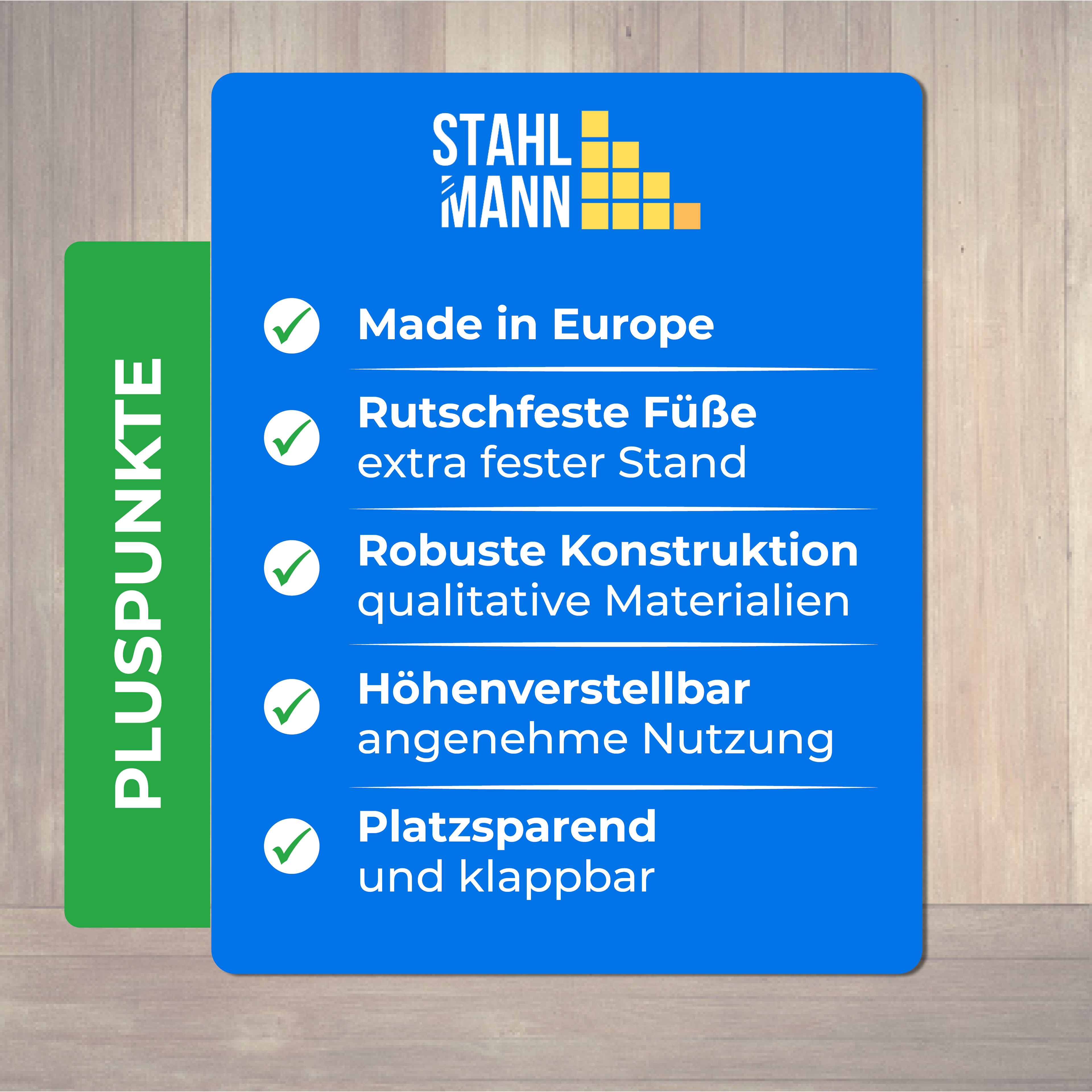 STAHLMANN® XL Bügelbrett 120x42 cm – Höhenverstellbar & stabil – Baumwollbezug – Für Dampfbügelstation – Made in EU