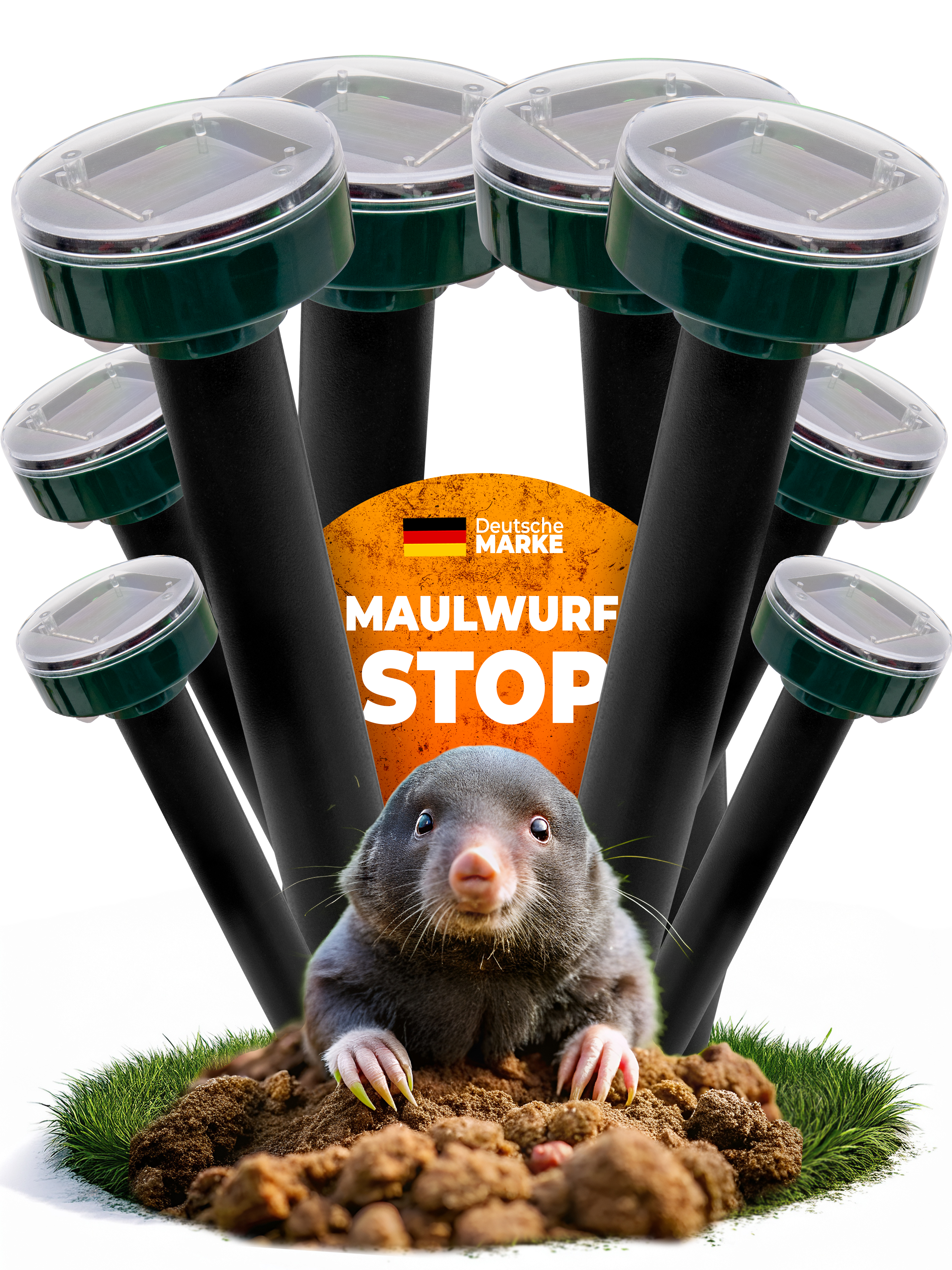 STAHLMANN® Solar Mole Repellent – Ultrasone dierenverjager met XXL effectieve straal