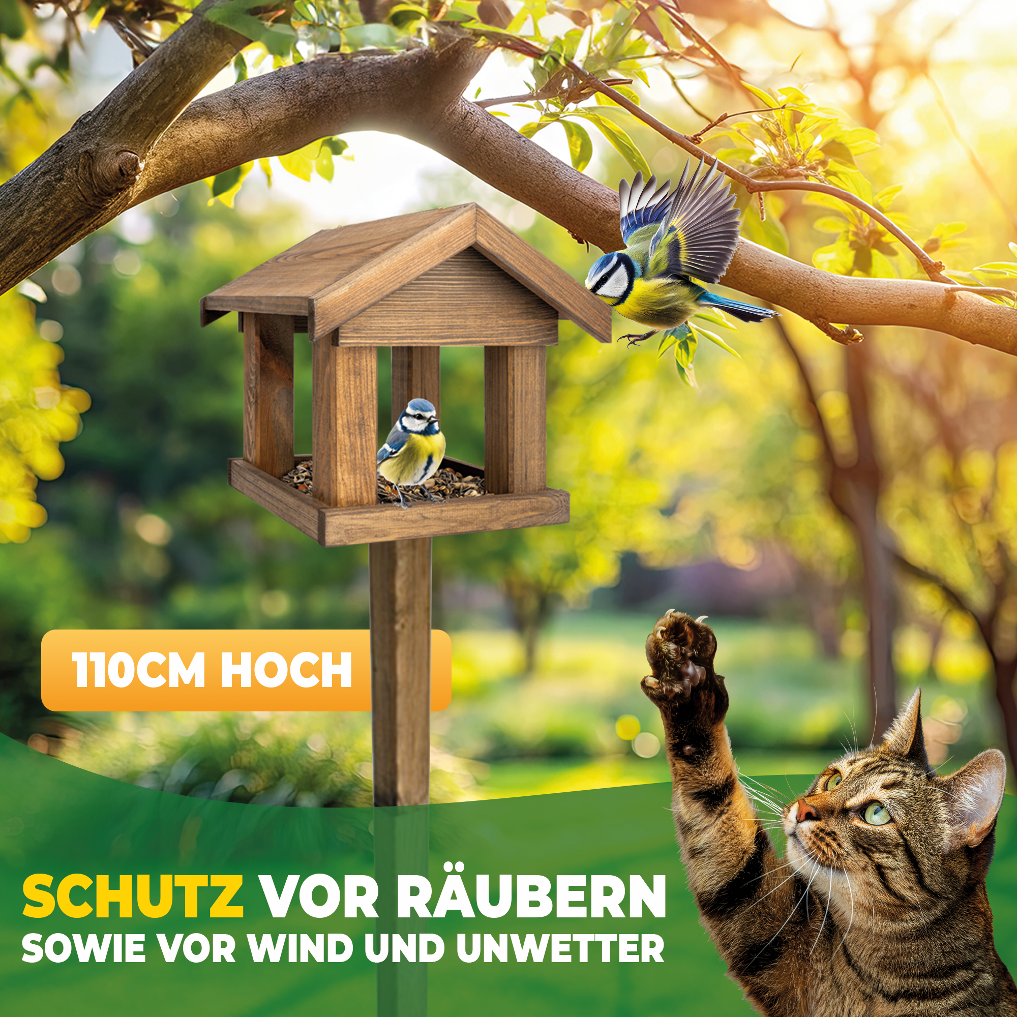 Stahlmann vogelhuisje met handvat - GEMAAKT IN DE EU