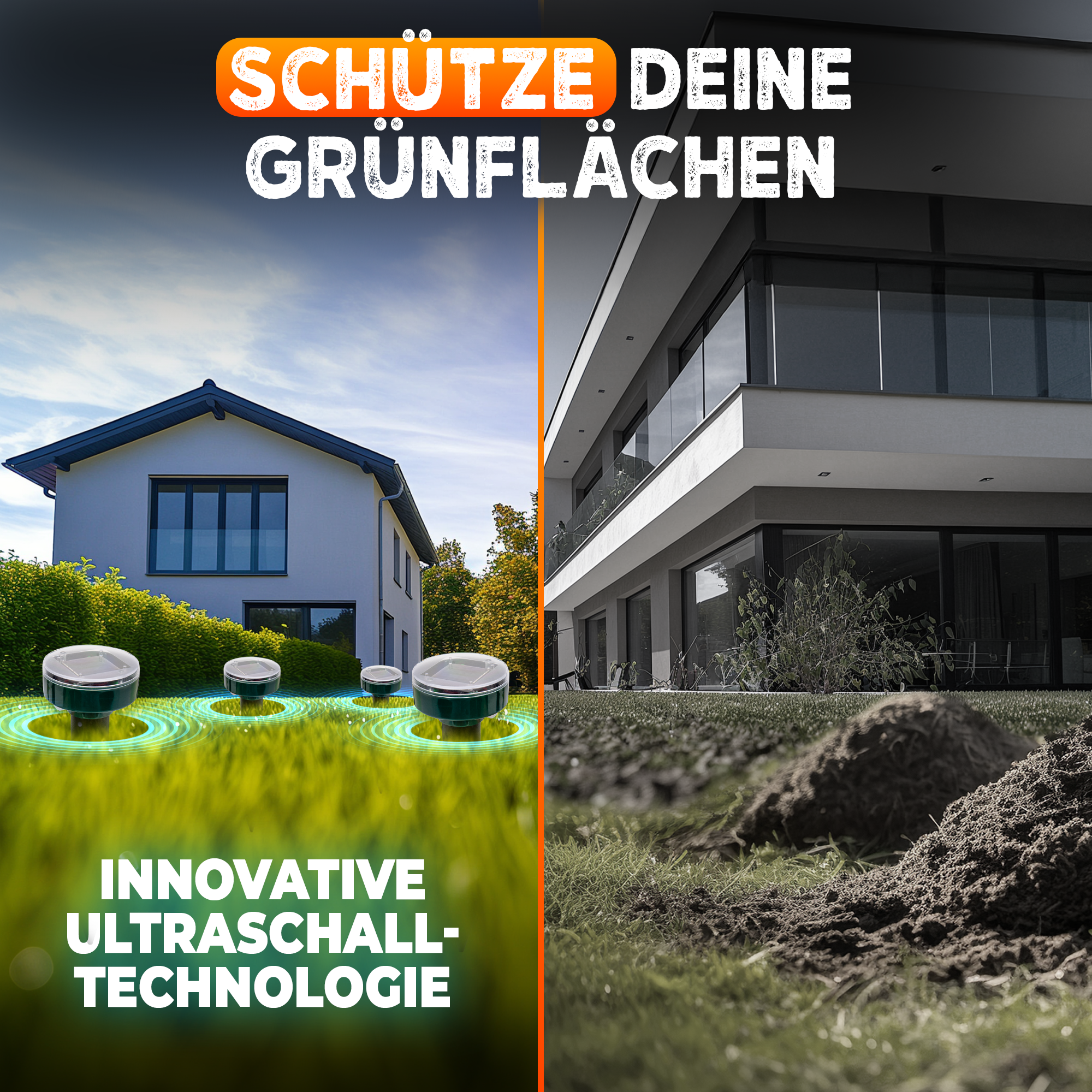 STAHLMANN® Solar Mole Repellent – Ultrasone dierenverjager met XXL effectieve straal