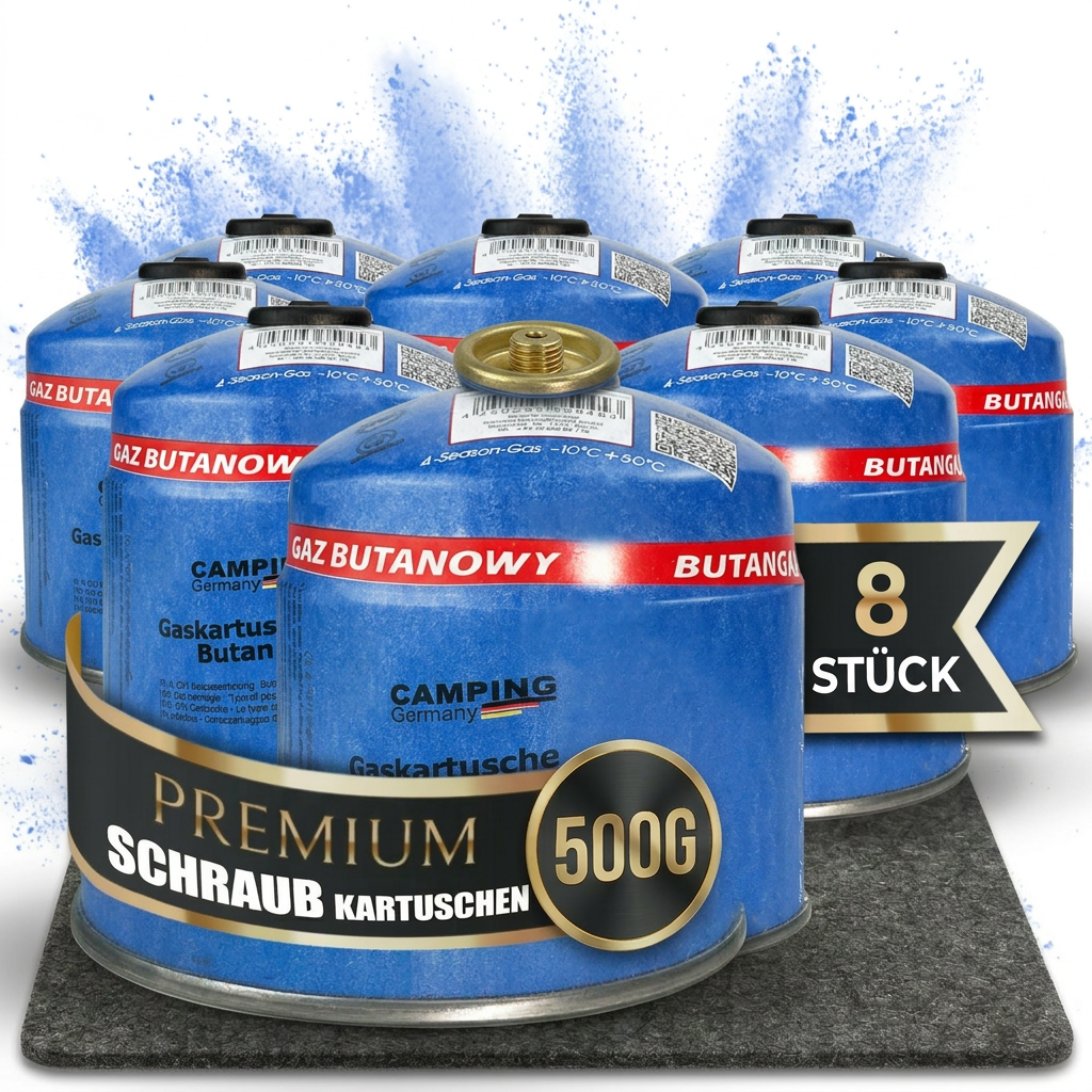 Schraubventil-Gaskartusche 500 g – EN 417, für Grill, Camping & Handwerk