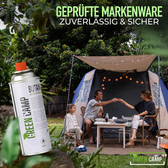 4 x Greencamp® Butangaskartuschen – 227 g – umweltbewusst, sicher & zuverlässig