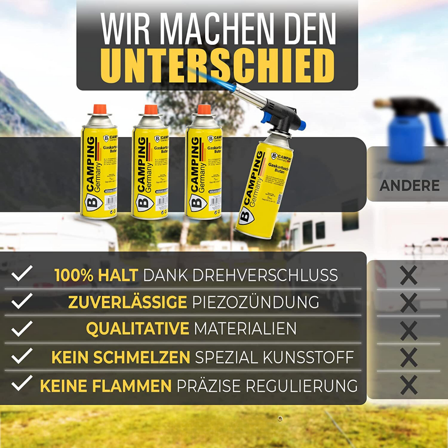 Gasbranderset inclusief butaangaspatronen (keukenbrander) 