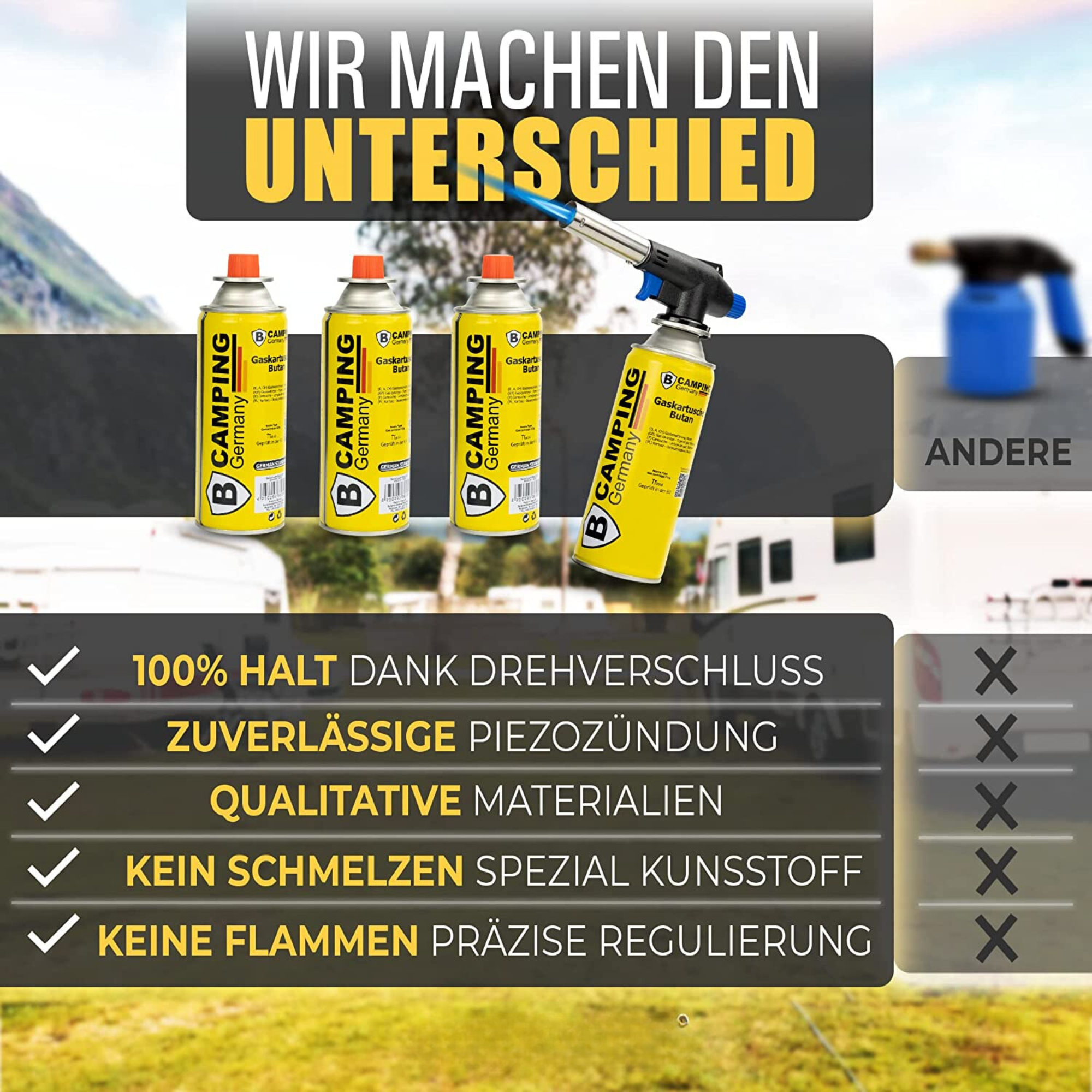 Gasbranderset inclusief butaangaspatronen (keukenbrander) 