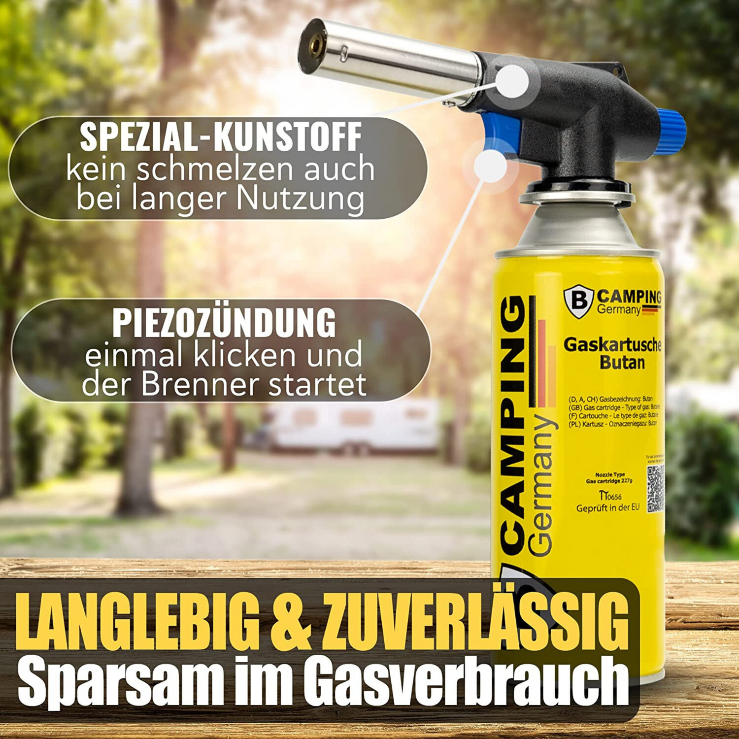 Gasbranderset inclusief butaangaspatronen (keukenbrander) 