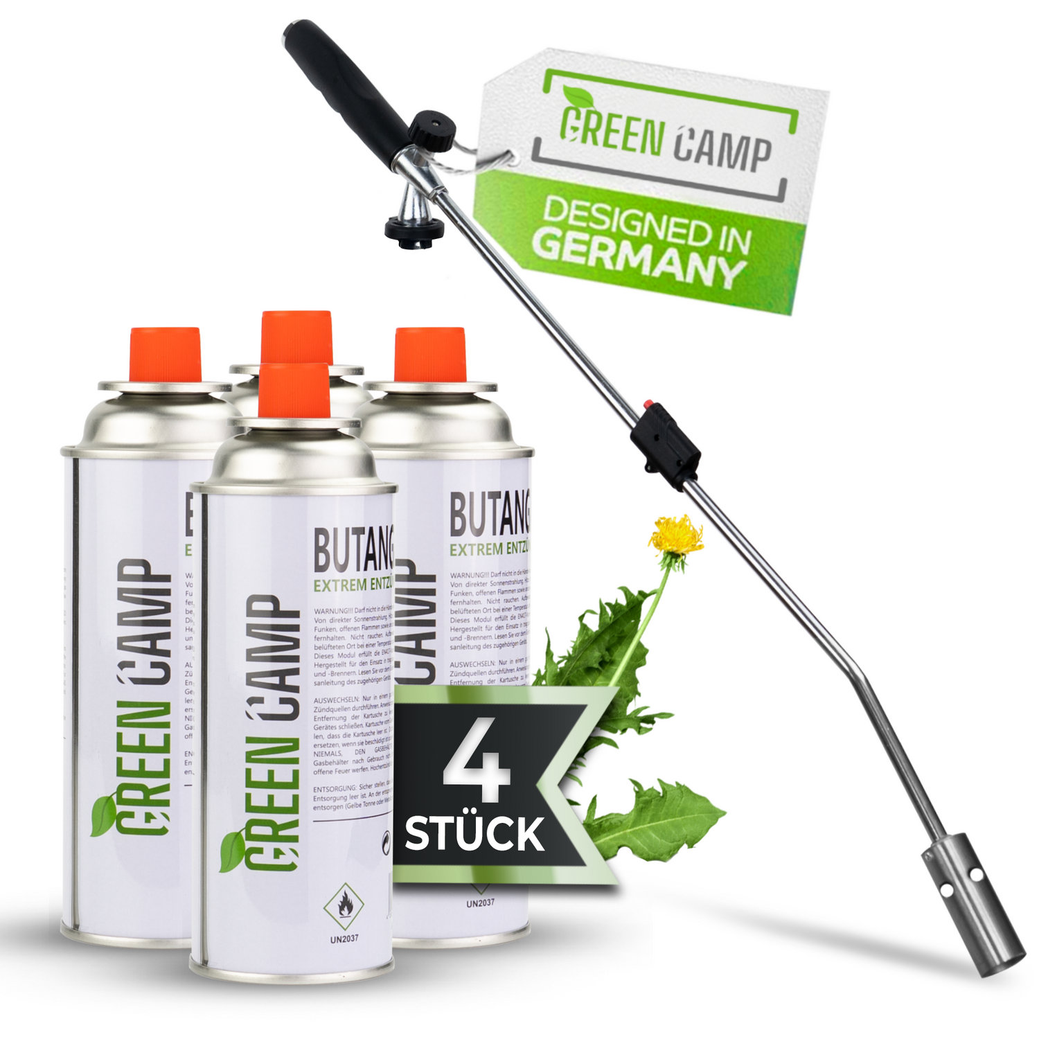 GreenCamp® Onkruidbrander incl. gaspatronen – Effectieve en chemicaliënvrije onkruidbestrijding 