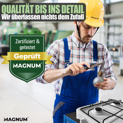 STAHLMANN® drukregelaar voor gasfles 50 mbar incl. gasslang 1,5 m 