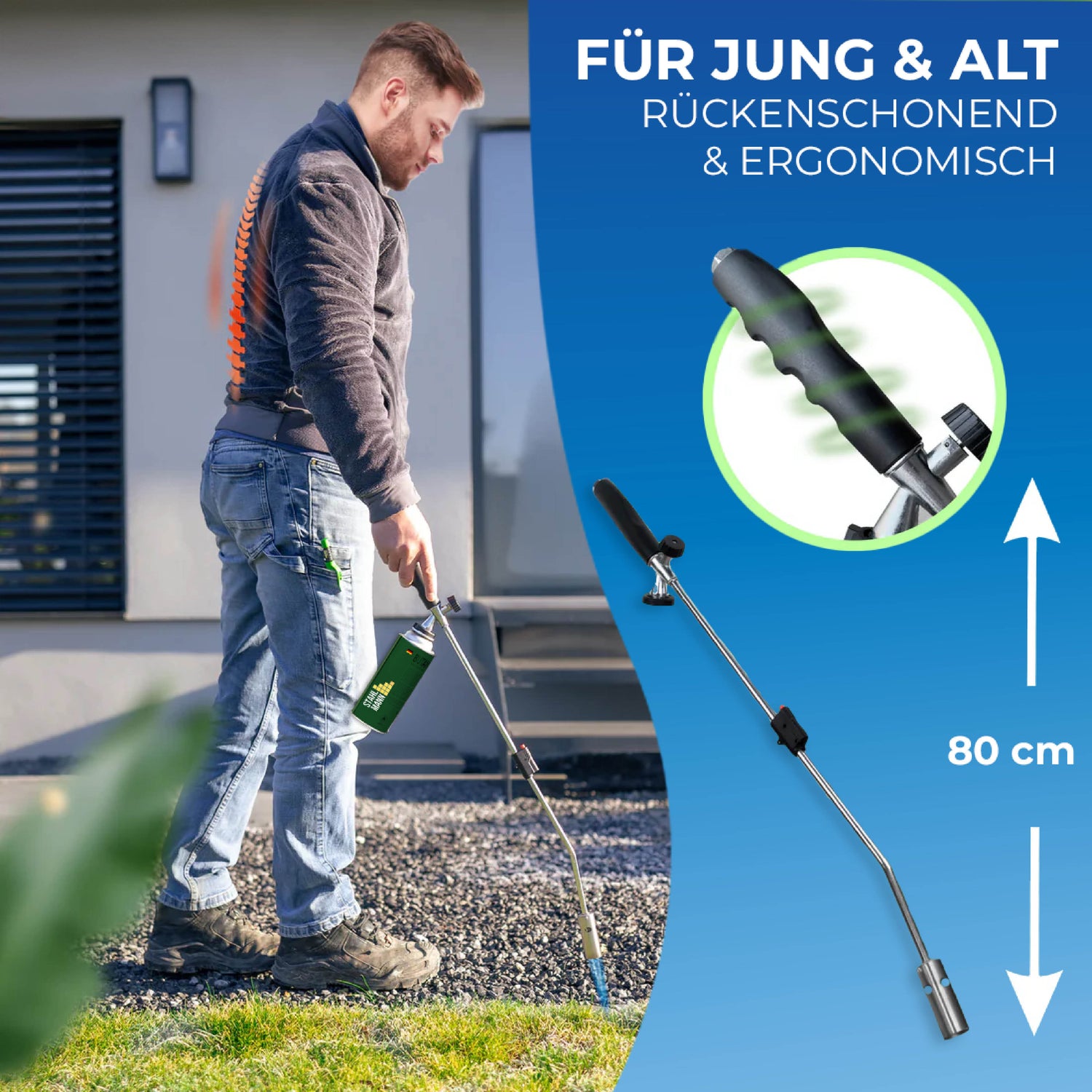 STAHLMANN® onkruidbrander met gaspatronen – voor effectieve onkruidbestrijding