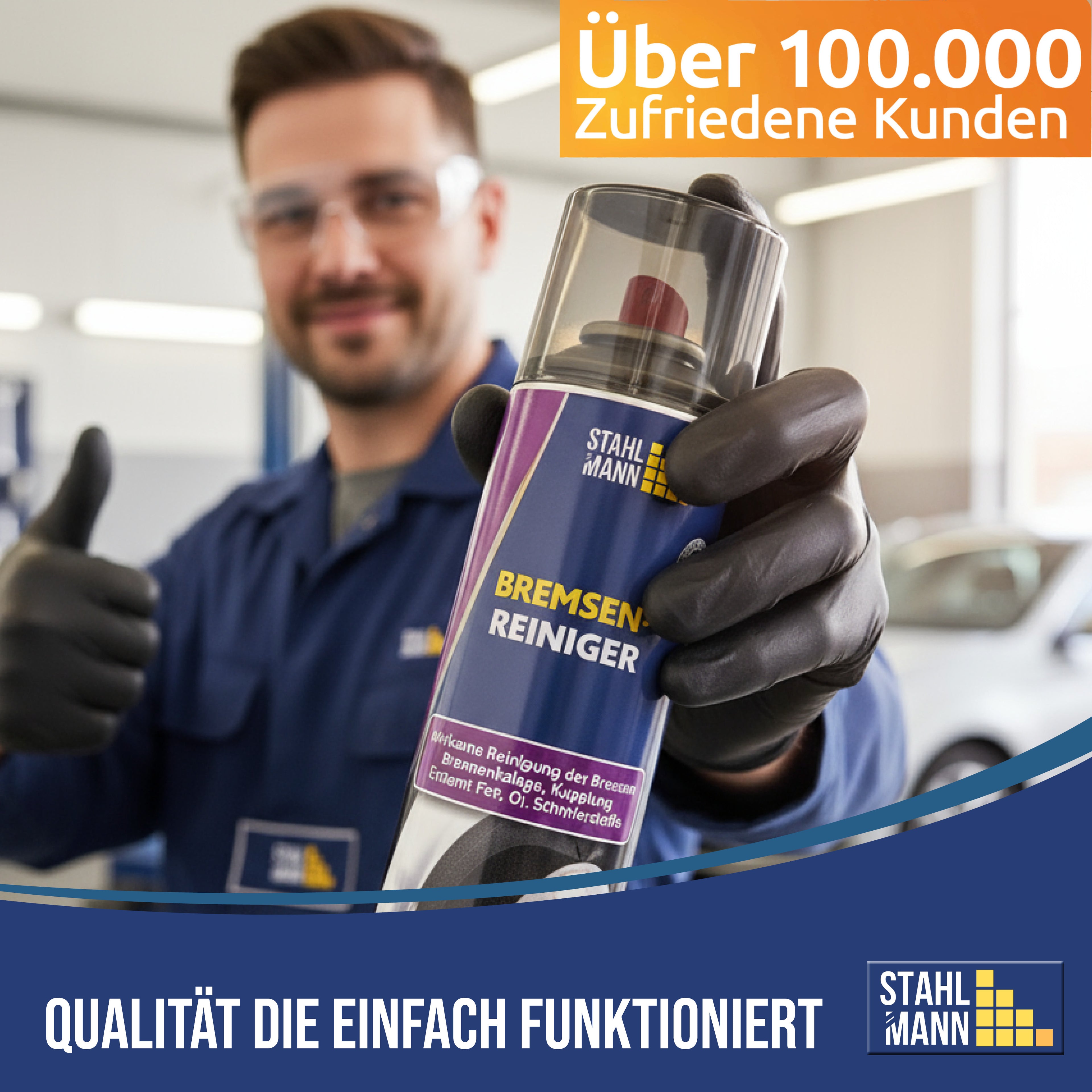 STAHLMANN® Remreiniger 12 x 400 ml – Zeer effectieve remreiniger spray voor werkplaats en auto | Verwijdert olie, vet en vuil zonder residu | Professionele kwaliteit voor remmen, koppeling en motor