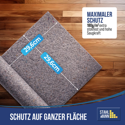 STAHLMANN® Schildersvlies [1 x 50 m] – Beschermend vlies en folie voor schilderwerk – antislip en absorberend – vloerbedekking voor renovatie, verhuizing – verfroller