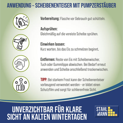 STAHLMANN® Voorruitontdooier 6-pack (6 x 500 ml) | Autoontdooierspray