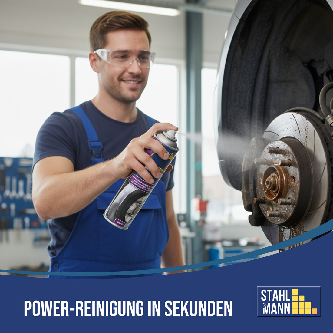STAHLMANN® Remreiniger 12 x 400 ml – Zeer effectieve remreiniger spray voor werkplaats en auto | Verwijdert olie, vet en vuil zonder residu | Professionele kwaliteit voor remmen, koppeling en motor