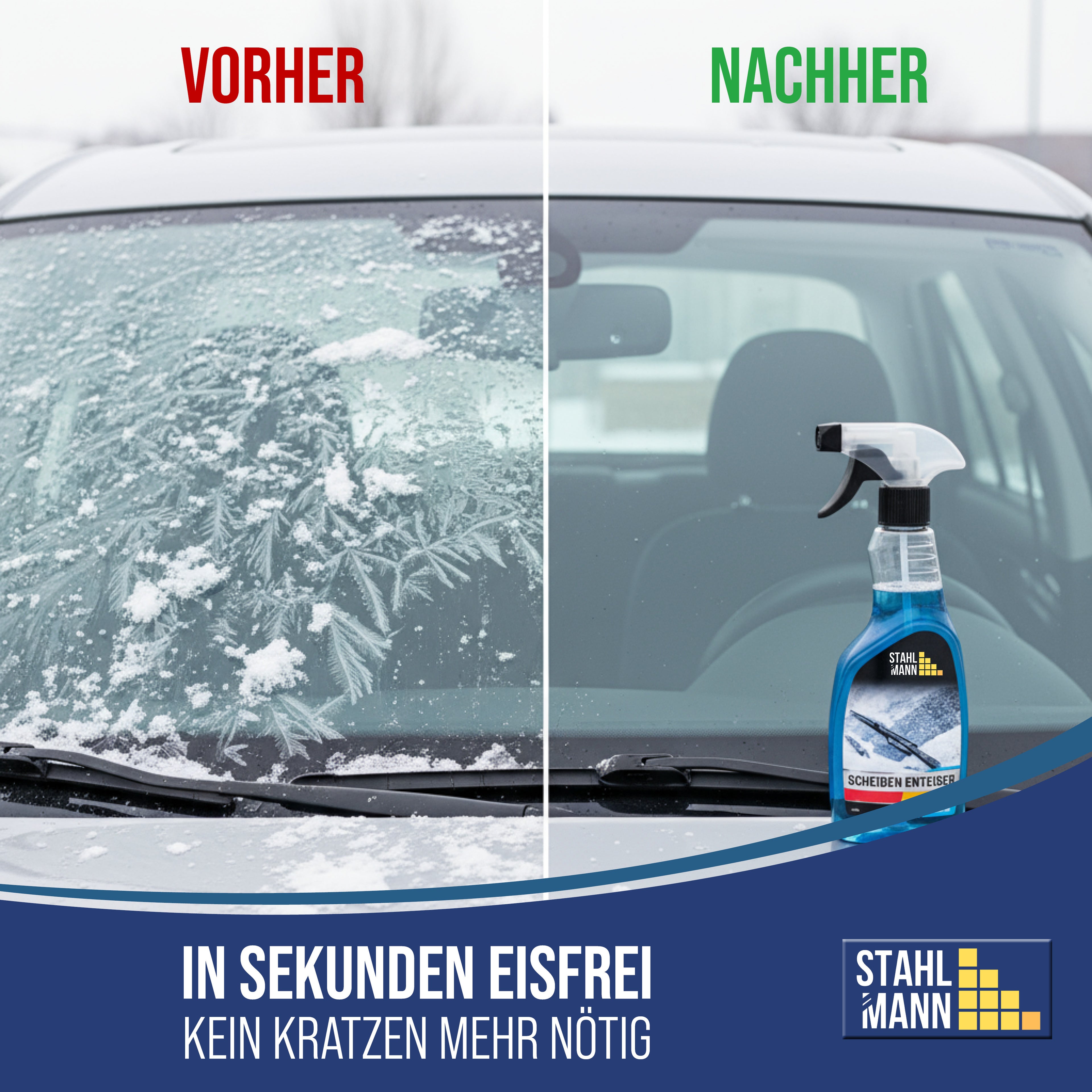 STAHLMANN® Voorruitontdooier 6-pack (6 x 500 ml) | Autoontdooierspray