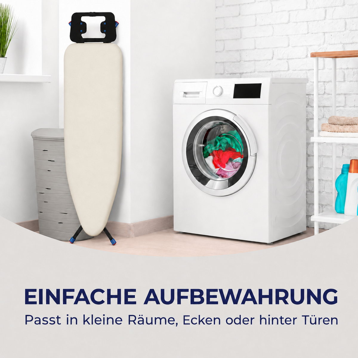 STAHLMANN® Bügelbrett 120 × 35 cm – höhenverstellbar & klappbar