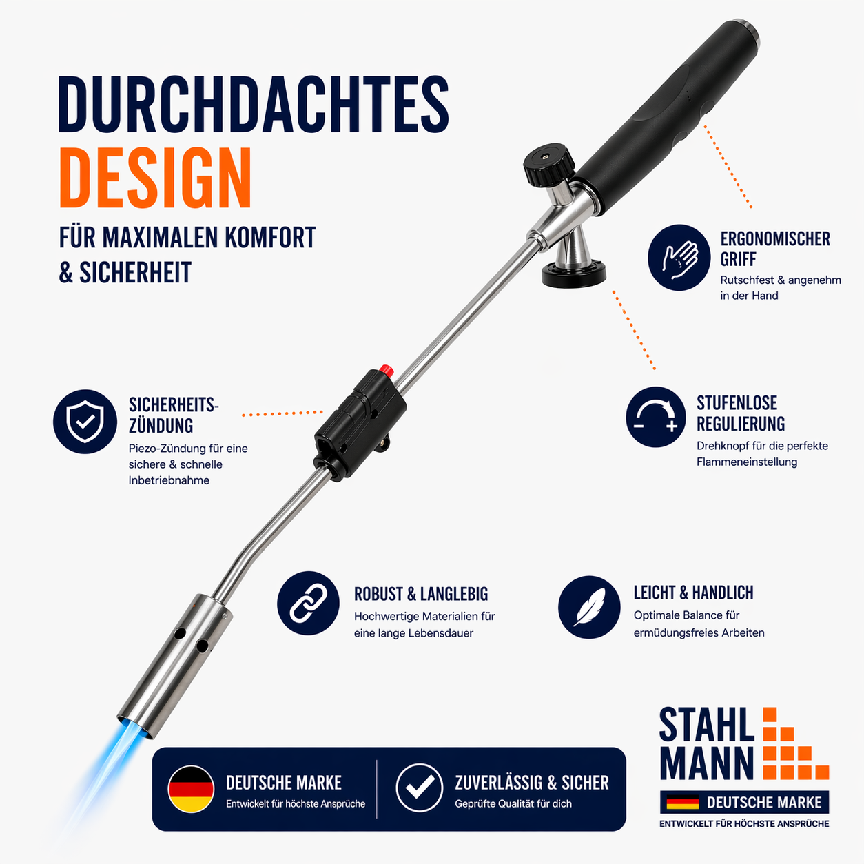 STAHLMANN® onkruidbrander met gaspatronen – voor effectieve onkruidbestrijding