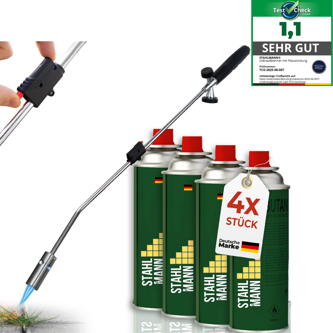 STAHLMANN® onkruidbrander met gaspatronen – voor effectieve onkruidbestrijding