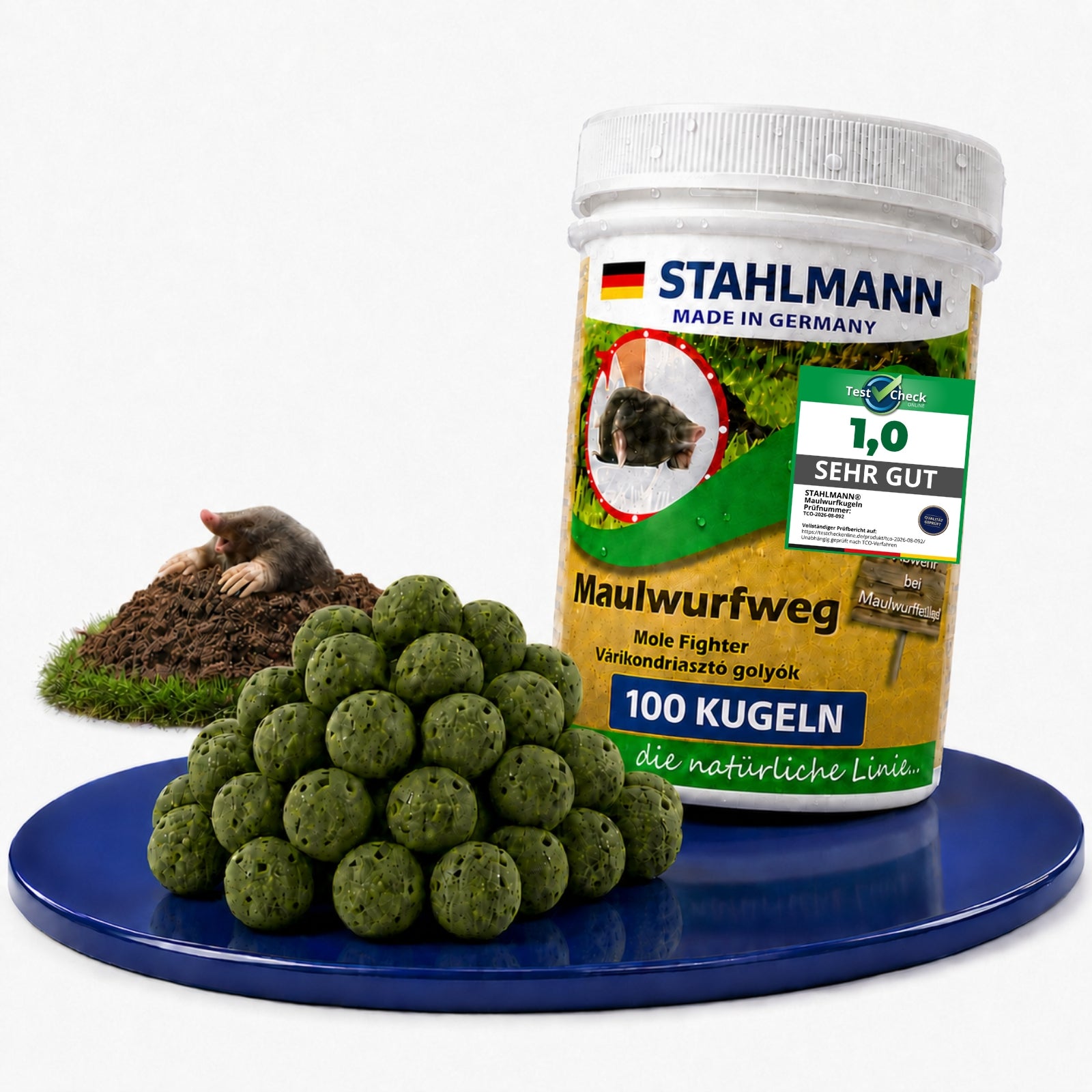 STAHLMANN® Solar Mole Repellent – ​​Ultrasone dierenverjager met XXL effectieve straal