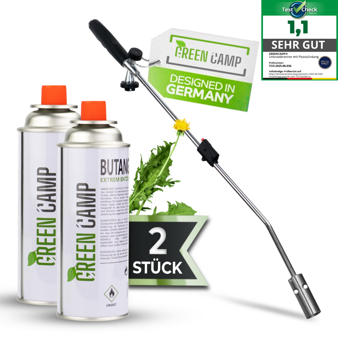 GreenCamp® Onkruidbrander incl. gaspatronen – Effectieve en chemicaliënvrije onkruidbestrijding