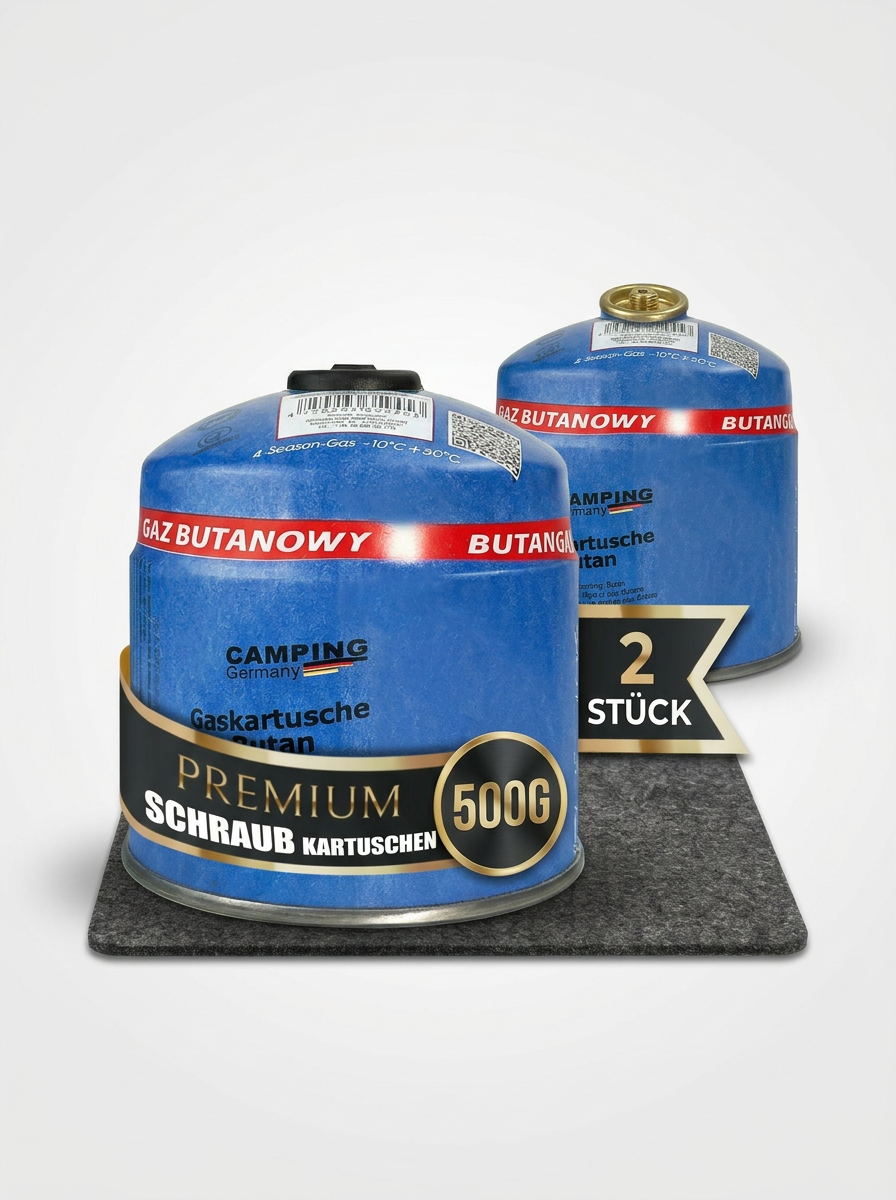 Schraubventil-Gaskartusche 500 g – EN 417, für Grill, Camping & Handwerk