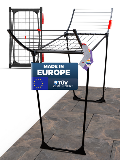 Stahlmann Astra Zwart droogrek - 18 m² droogoppervlak, opvouwbaar 