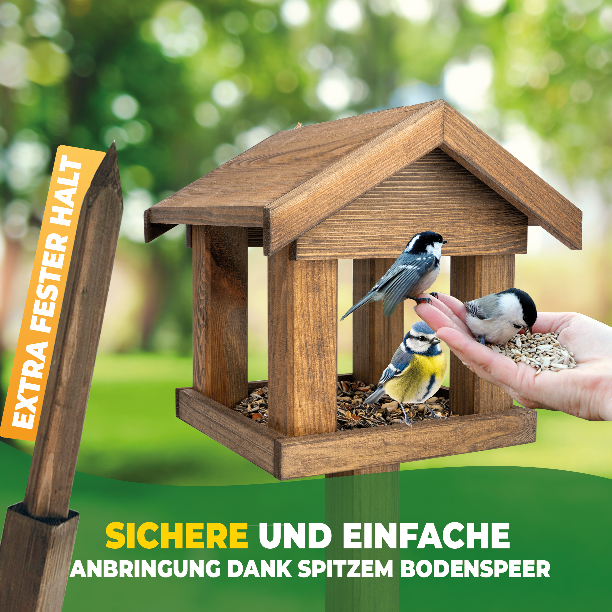 Stahlmann vogelhuisje met handvat - GEMAAKT IN DE EU