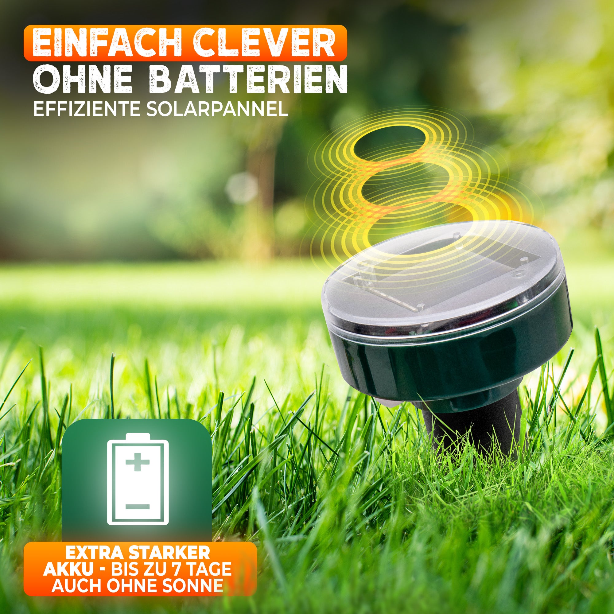 STAHLMANN® Solar Mole Repellent – ​​Ultrasone dierenverjager met XXL effectieve straal