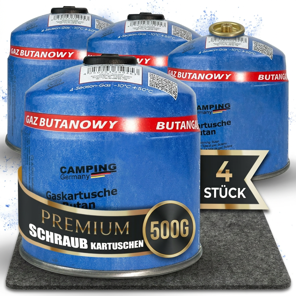 Schraubventil-Gaskartusche 500 g – EN 417, für Grill, Camping & Handwerk