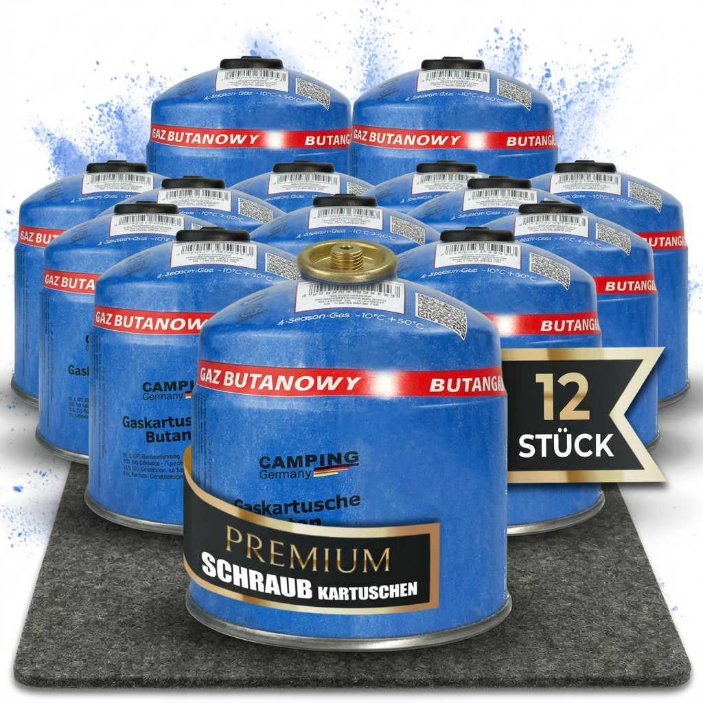 Schraubventil-Gaskartusche 500 g – EN 417, für Grill, Camping & Handwerk