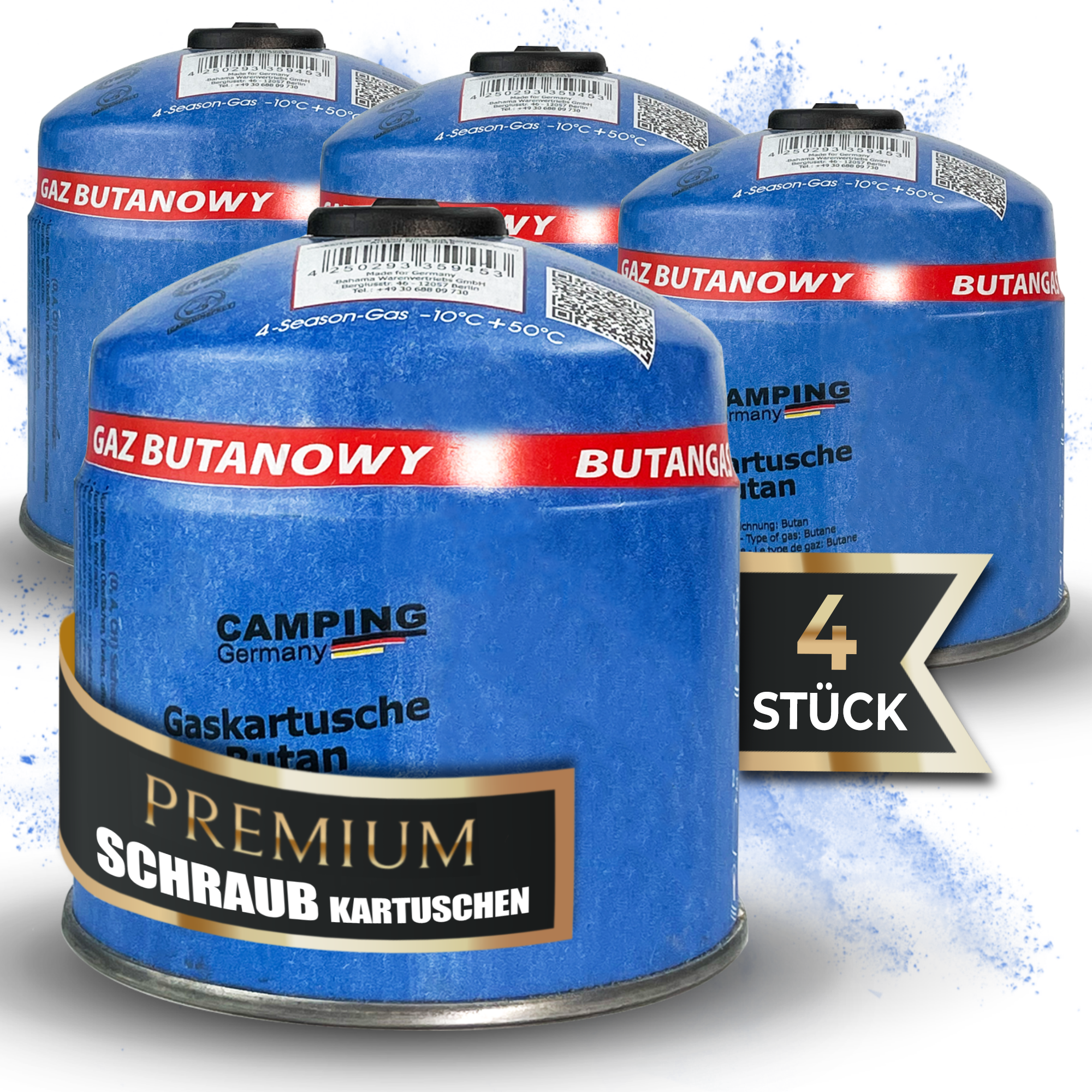 Schraubventil-Gaskartusche 500 g – EN 417, für Grill, Camping & Handwerk