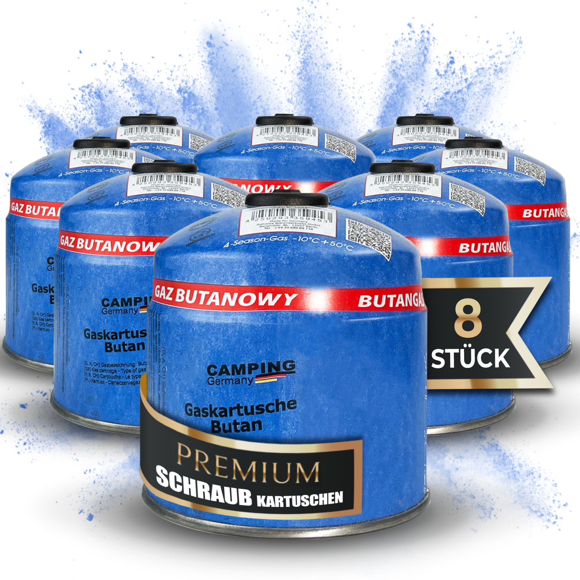 Schraubventil-Gaskartusche 500 g – EN 417, für Grill, Camping & Handwerk